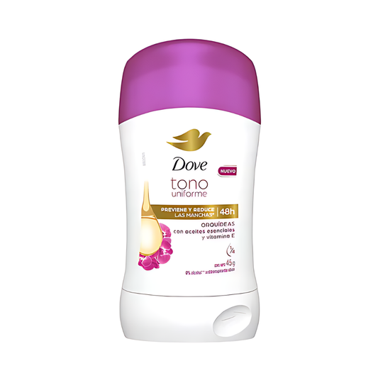 Desodorante Dove Tono Uniforme Morado, 45g