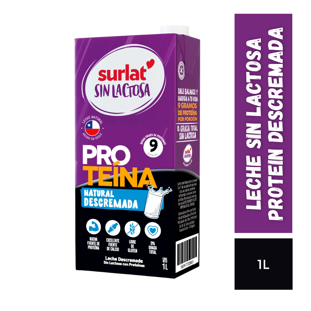 Leche Sin Lactosa Protein Descremada Surlat, 1L