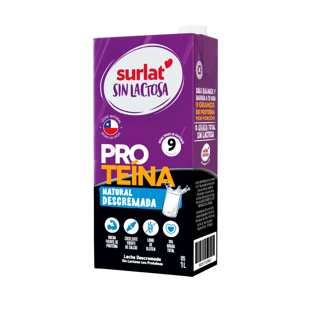 Leche Sin Lactosa Protein Descremada Surlat, 1L