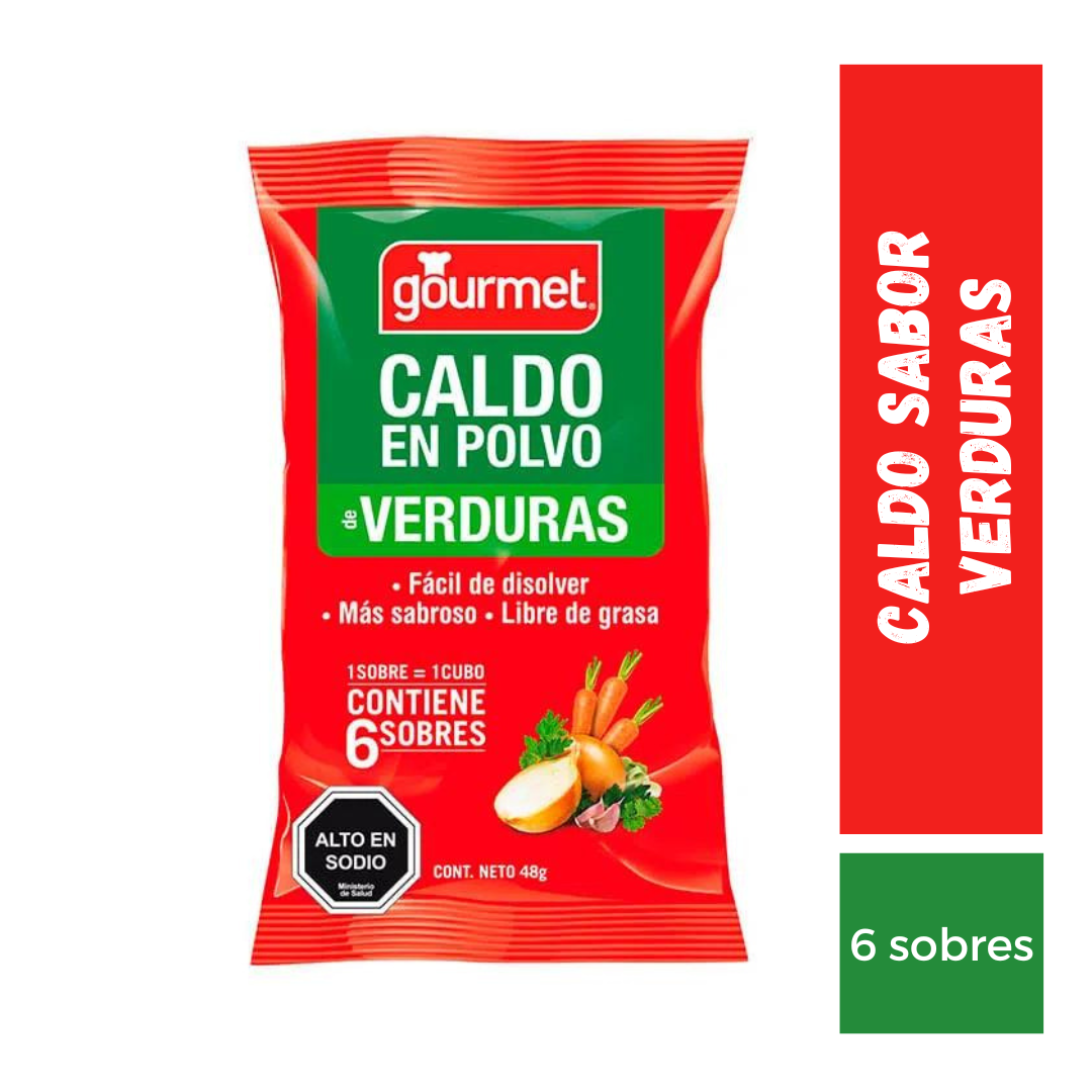 Caldo En Polvo Sabor Verdura Gourmet, 48g
