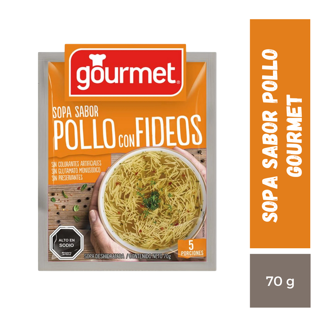 Sopa Sabor Pollo Con Fideos Gourmet, 70g