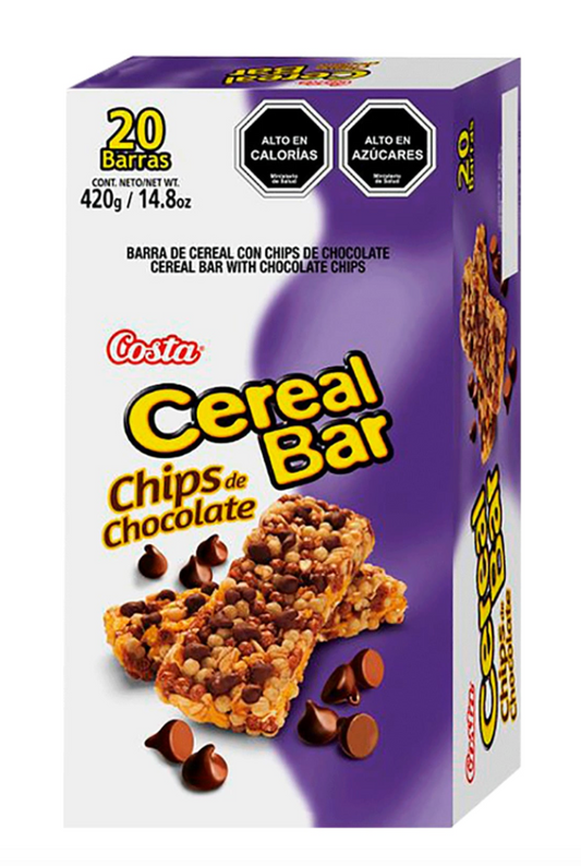 Cereal Bar Chips Chocolate Costa, 20u