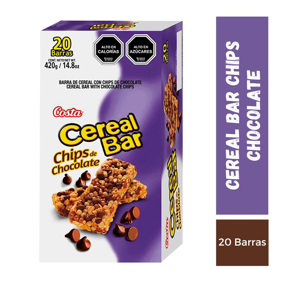 Cereal Bar Chips Chocolate Costa, 20u