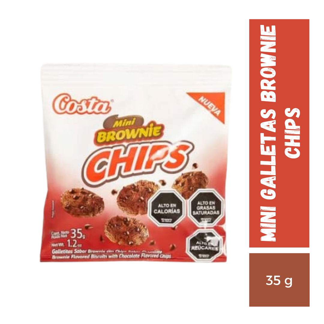 Galletas Mini Brownie Chips Costa, 35g