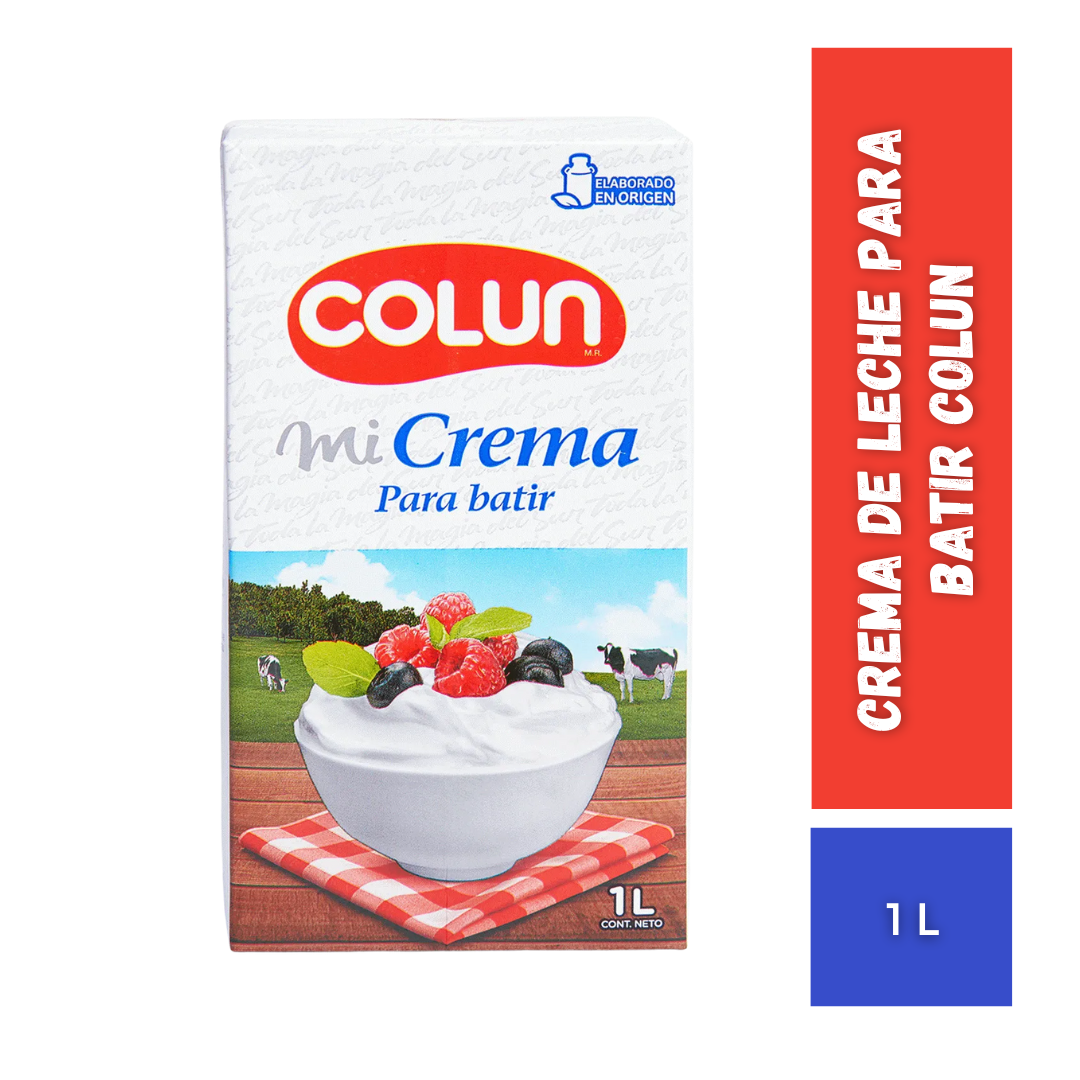 Crema de Leche Para Batir Colun, 1L