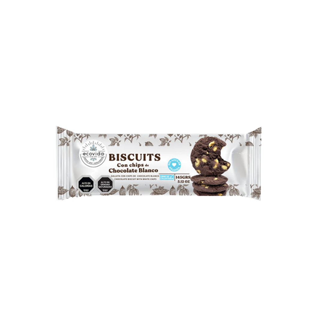Galletas Biscuit Chips Chocolate Blanco EcoVida, 145g