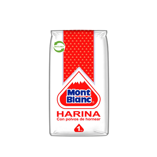 Harina Mont Blanc Con Polvos de Hornear, 1Kg