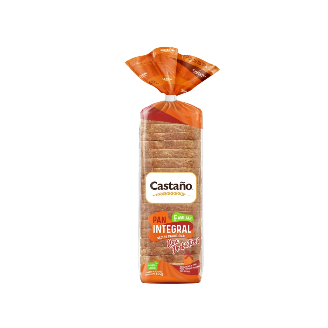 Pan Familiar Integral Castaño, 600g