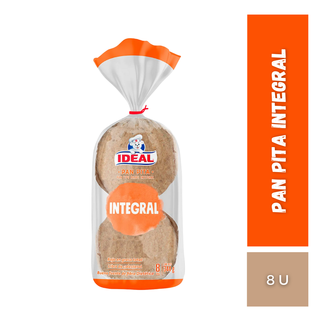 Pan Pita Integral Ideal, 8u