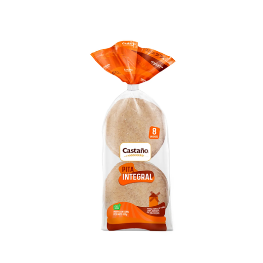 Pan Pita Integral Castaño, 300g