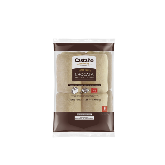 Pan Precocido Crocata Castaño, 8u