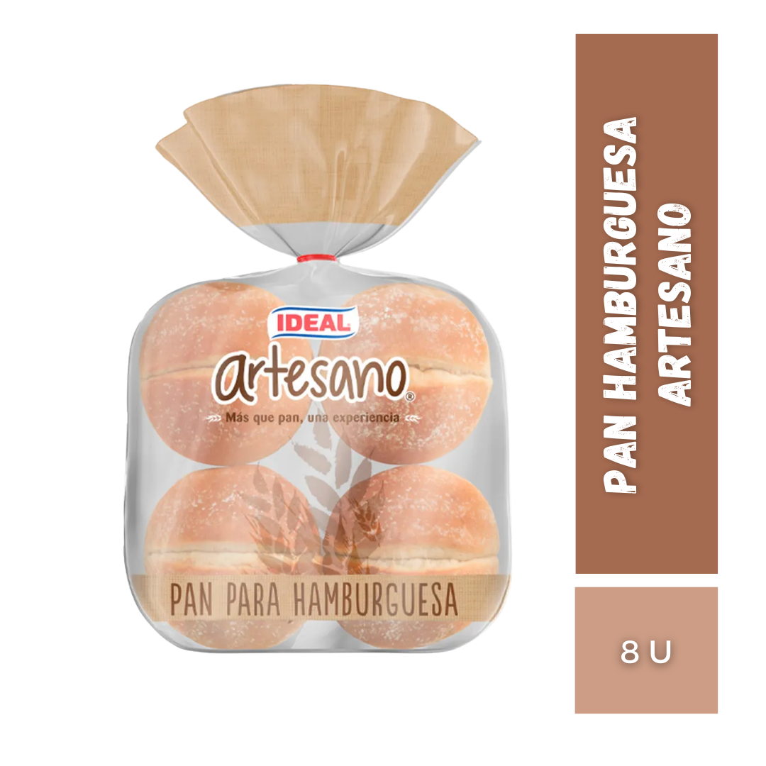 Pan de Hamburguesa Artesano Ideal, 665g