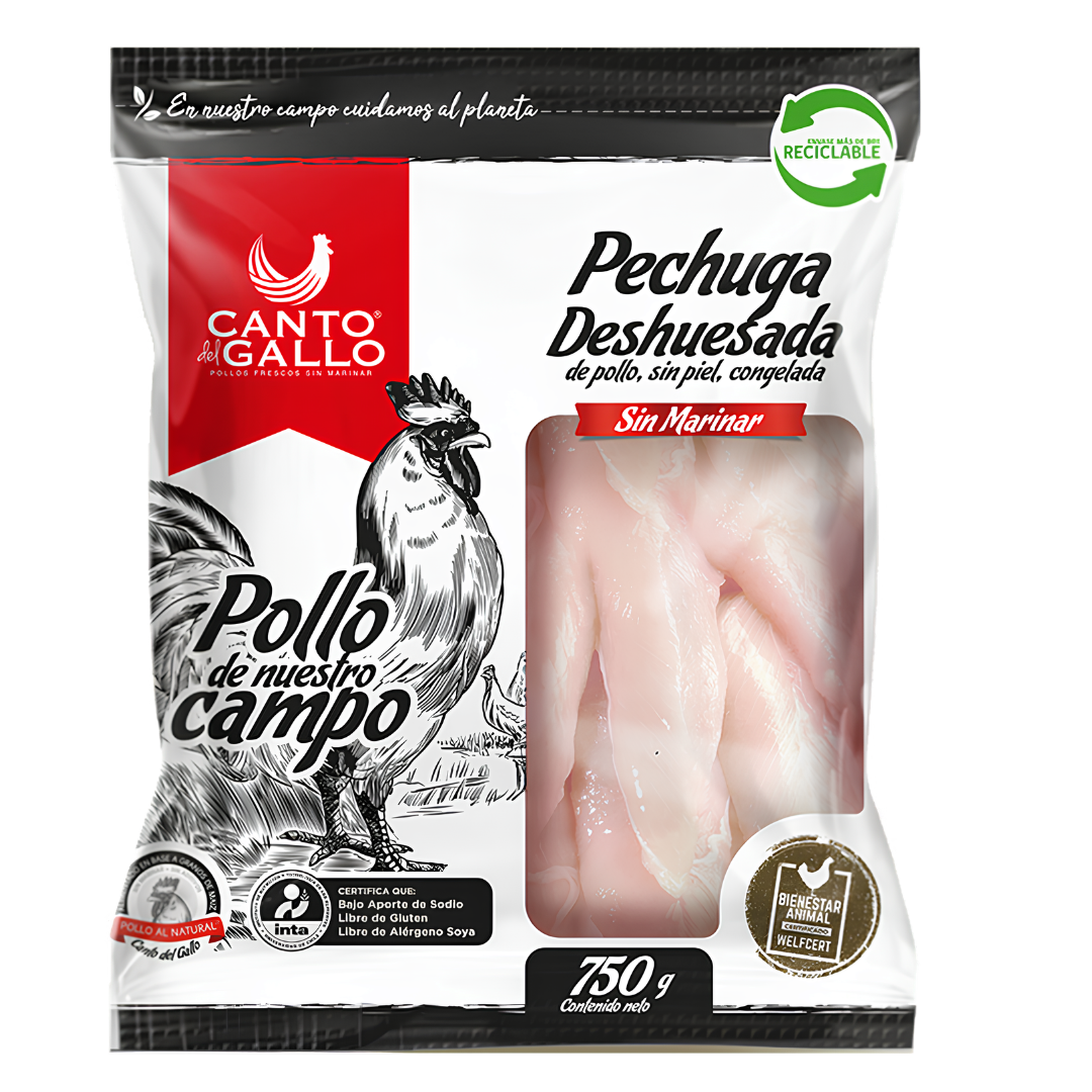Pechuga Deshuesada De Pollo Canto Del Gallo, 750g