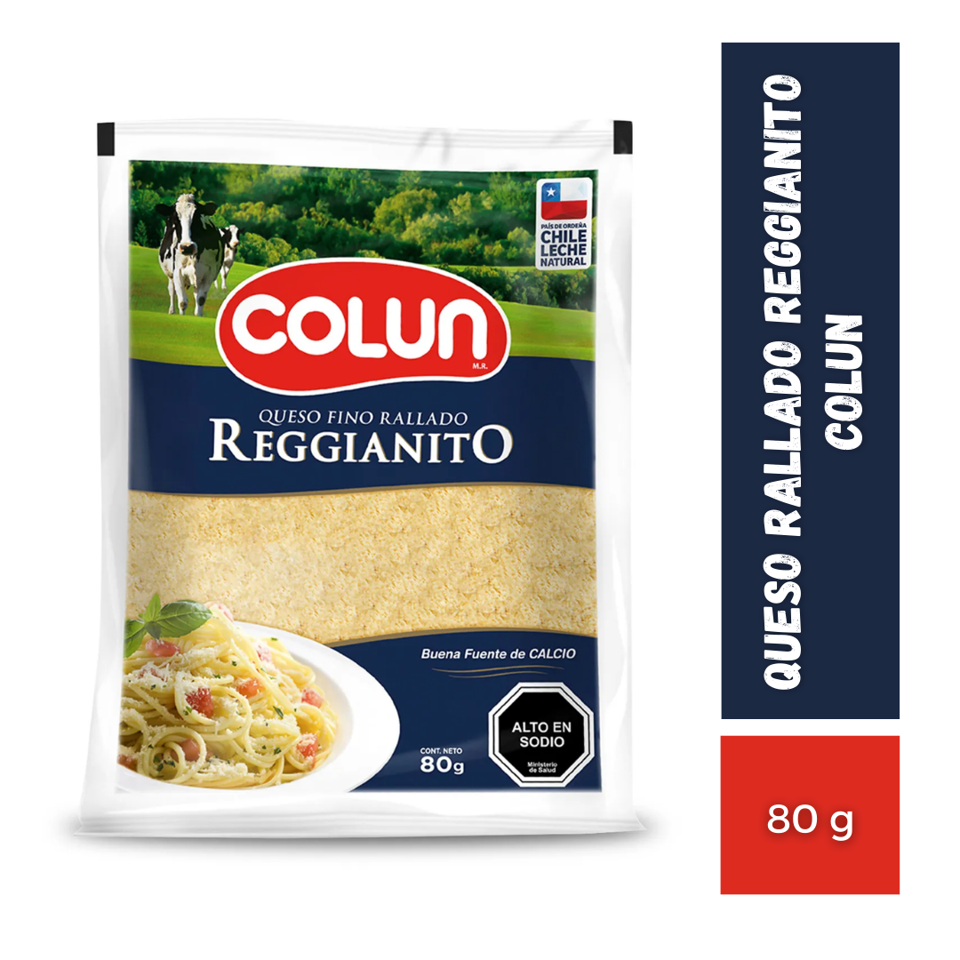 Queso Rallado Reggianito Colun, 80g