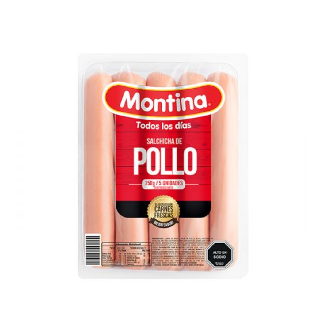 Salchicha De Pollo Montina, 250g
