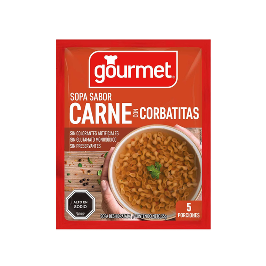 Sopa Sabor Carne Con Corbatitas Gourmet, 55g