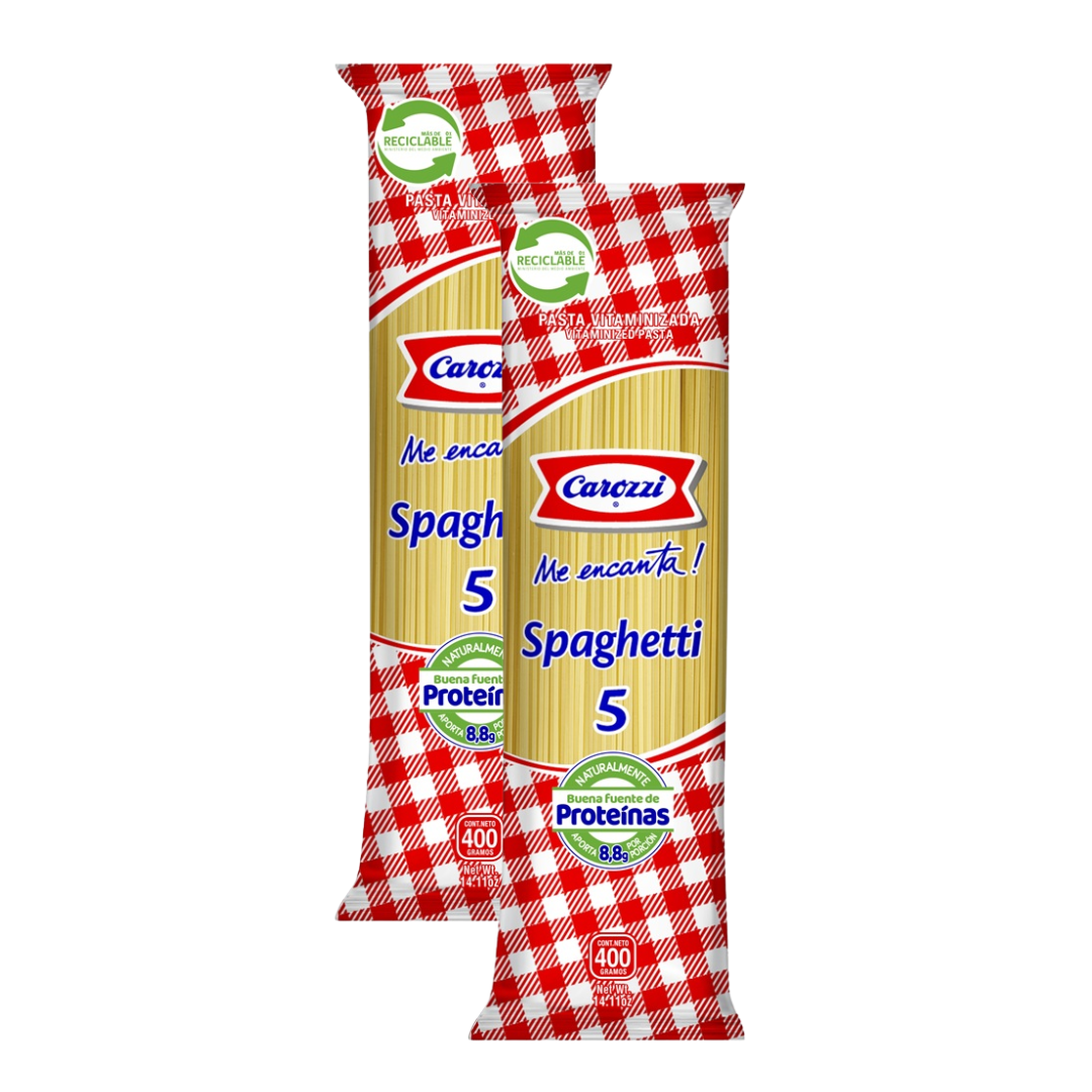 Promoción Spaghetti 5 Carozzi Pack 2