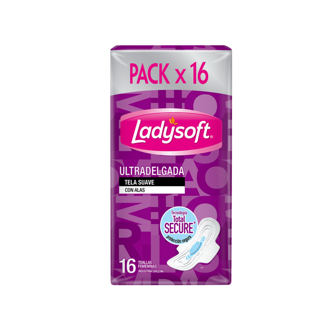 Toalla Higienica Ladysoft Día Tela Ultradelgada Suave, 16u