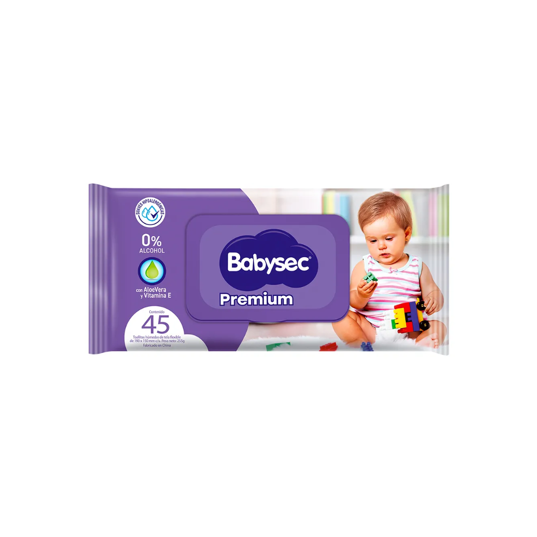 Toallitas Húmedas Premium Babysec, 45u