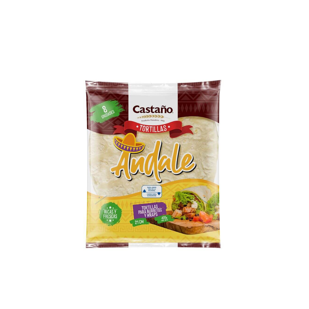 Tortillas Andale Castaño, 400g 8u