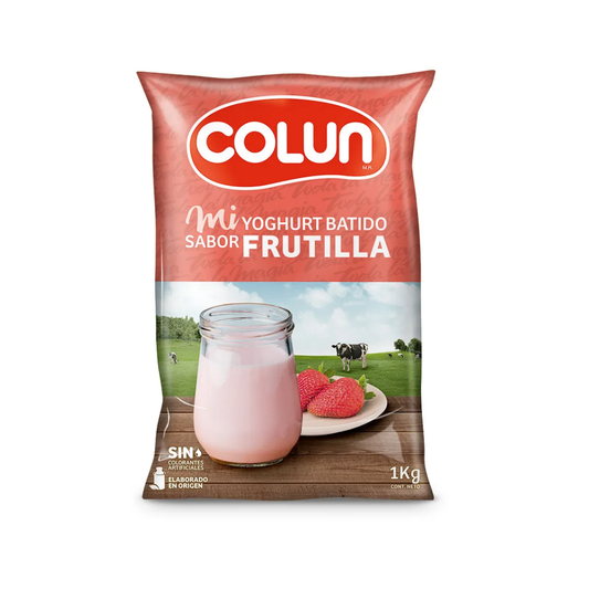 Yogurt Frutilla Colun, Bolsa 1 Kg