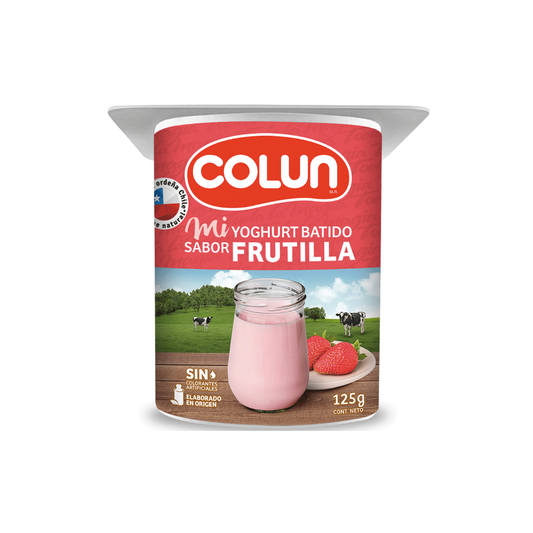 Yogurt Frutilla Colun, Pote 125g
