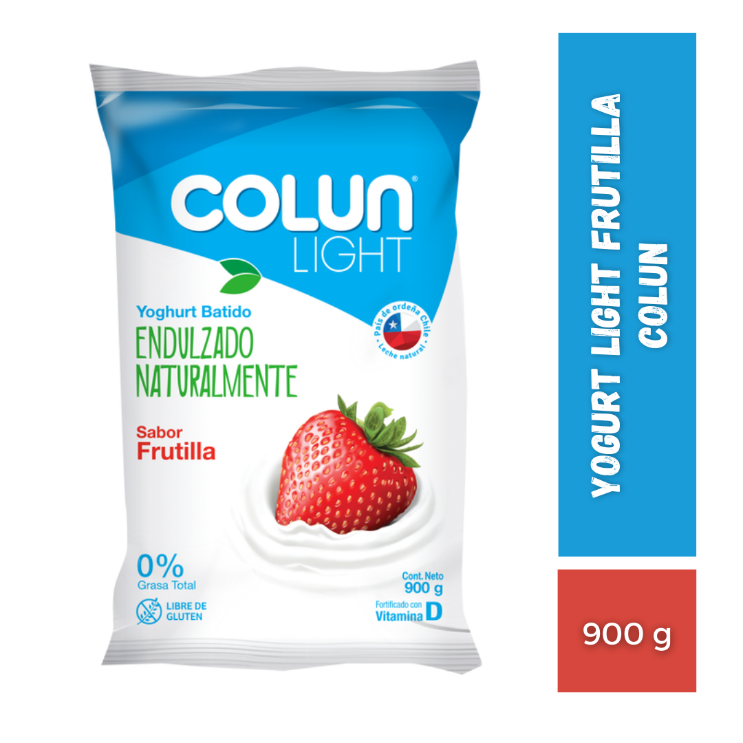 Yogurt Light Frutilla Colun, Bolsa 900g