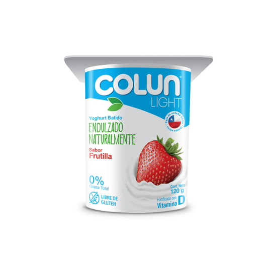 Yogurt Light Frutilla Colun, Pote 120g