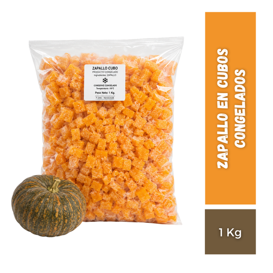 Zapallo En Cubos Congelados, 1Kg