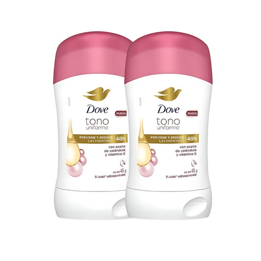 Desodorante Dove Barra Tono Uniforme Rojo, Pack 2