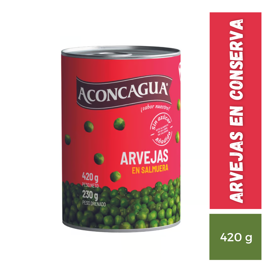 Arvejas en Conserva Aconcagua, 420g