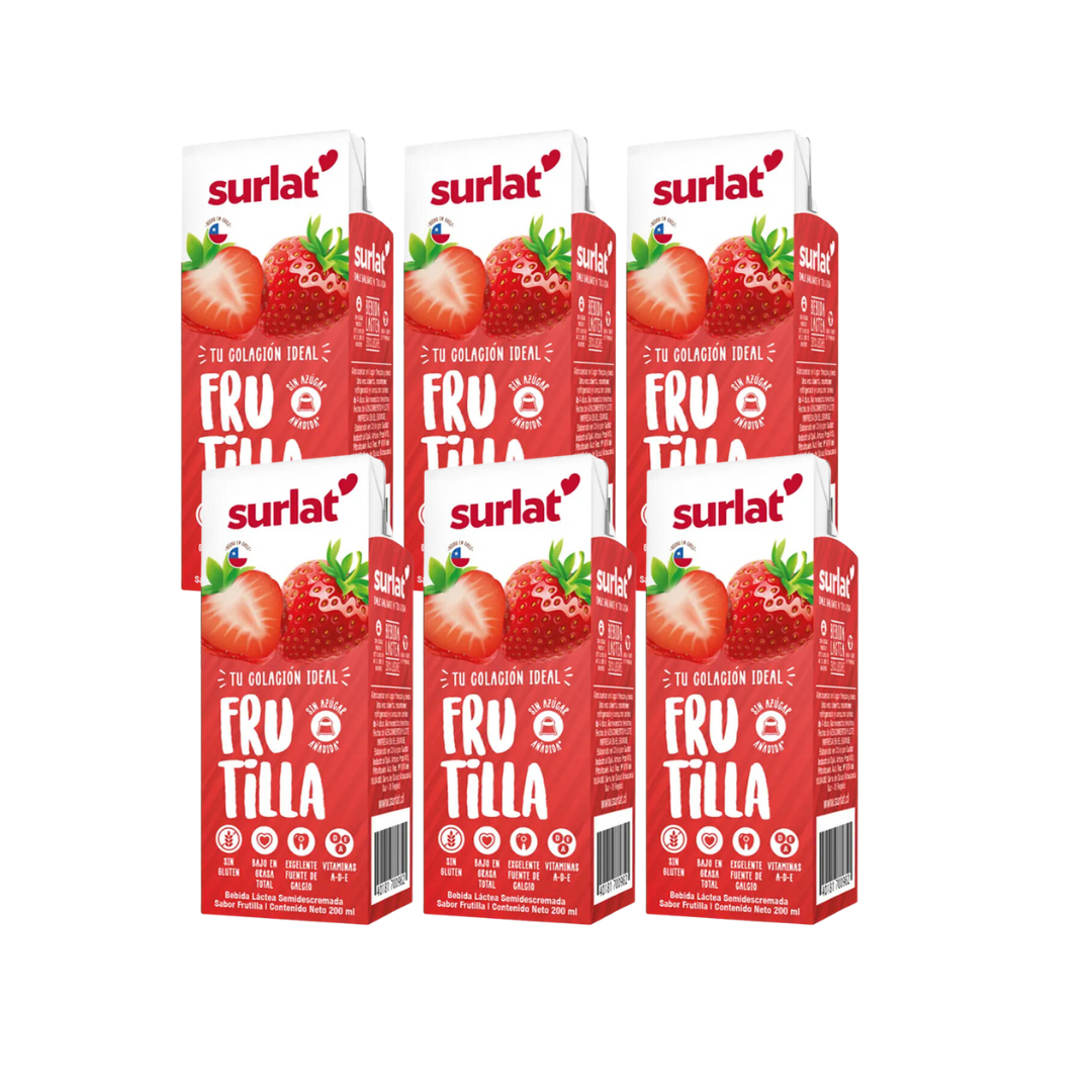 Bebida Lactea Frutilla Surlat, Pack 6
