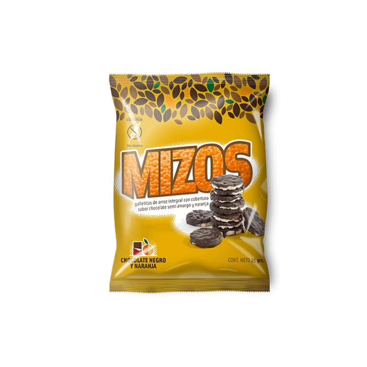Galleta de Arroz Mizos Chocolate Naranja, 25g
