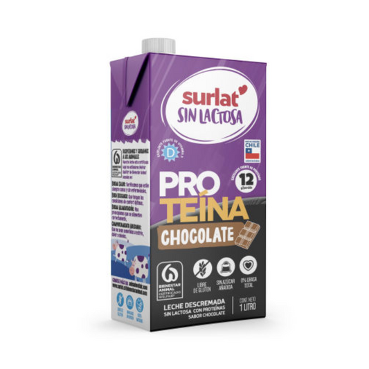 Leche Chocolate Sin Lactosa Protein Surlat, 1L