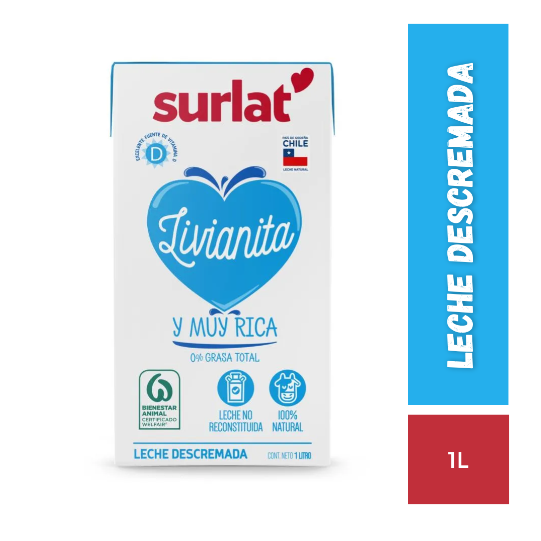Leche Descremada Surlat, 1L