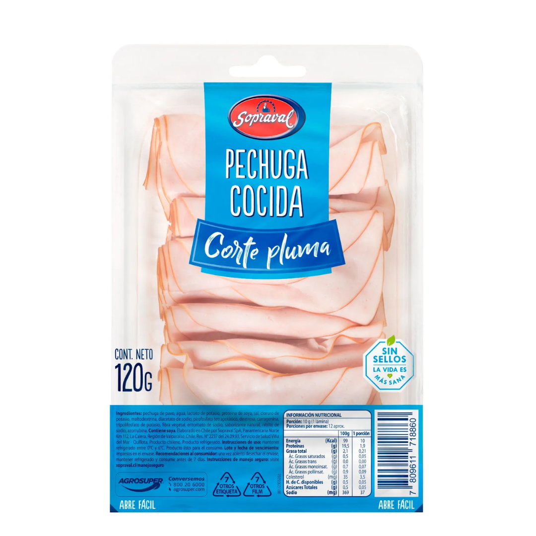 Pechuga de pavo corte pluma 120g