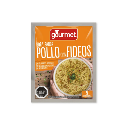 Sopa sabor pollo con fideos