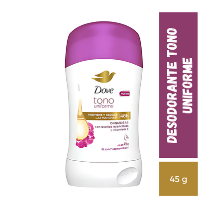 Desodorante Dove Tono Uniforme Morado, 45g