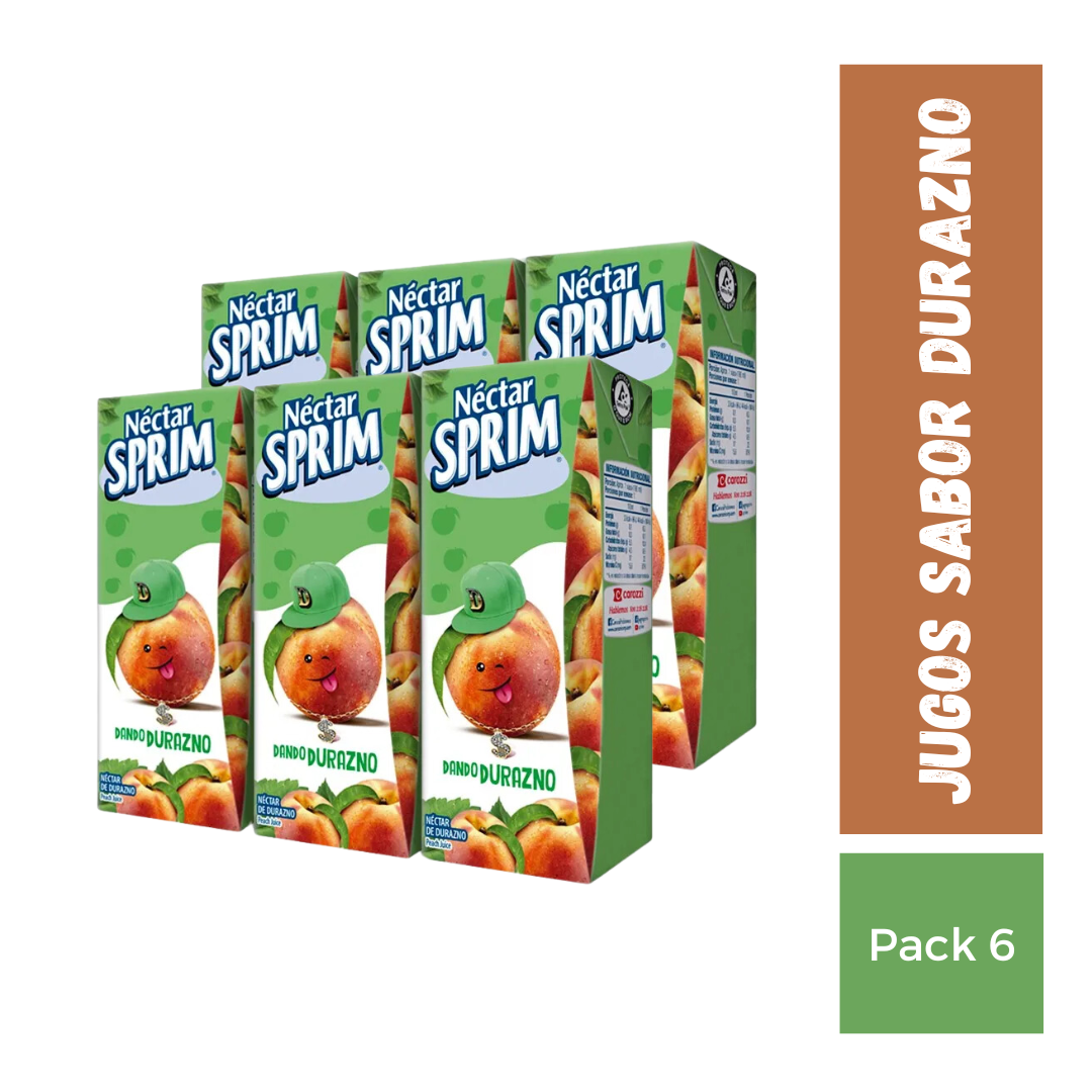 Jugo Sprim Durazno Pack 6