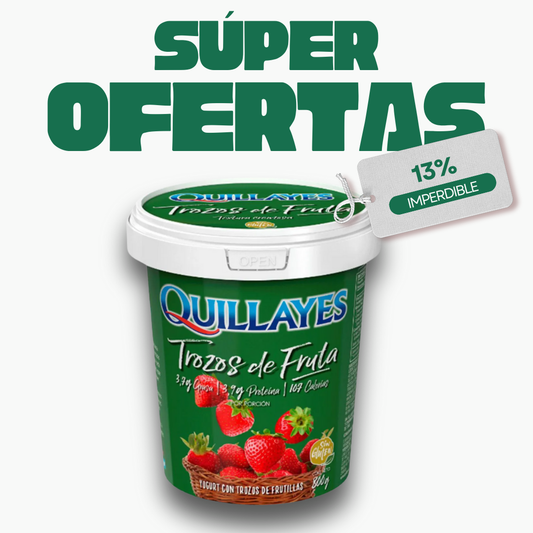 Yogurt Quillayes 800g Trozos Frutilla