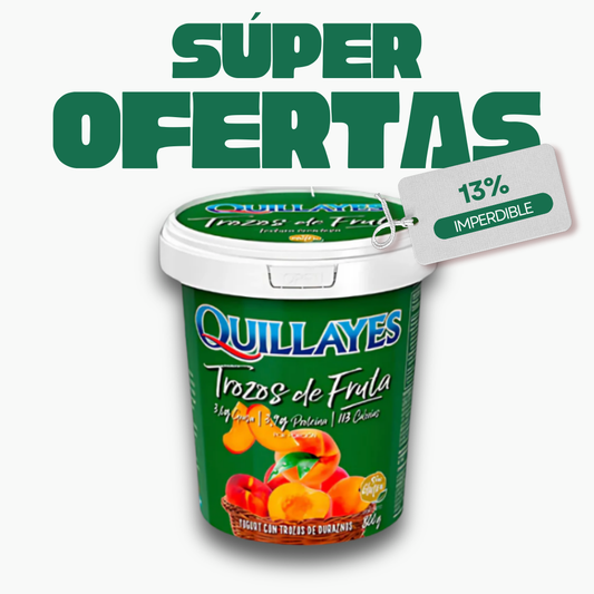 Yogurt quillayes 800g trozos durazno