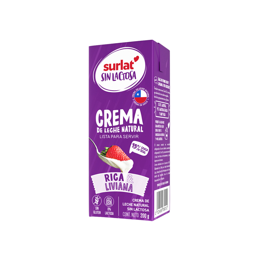 Crema sin lactosa