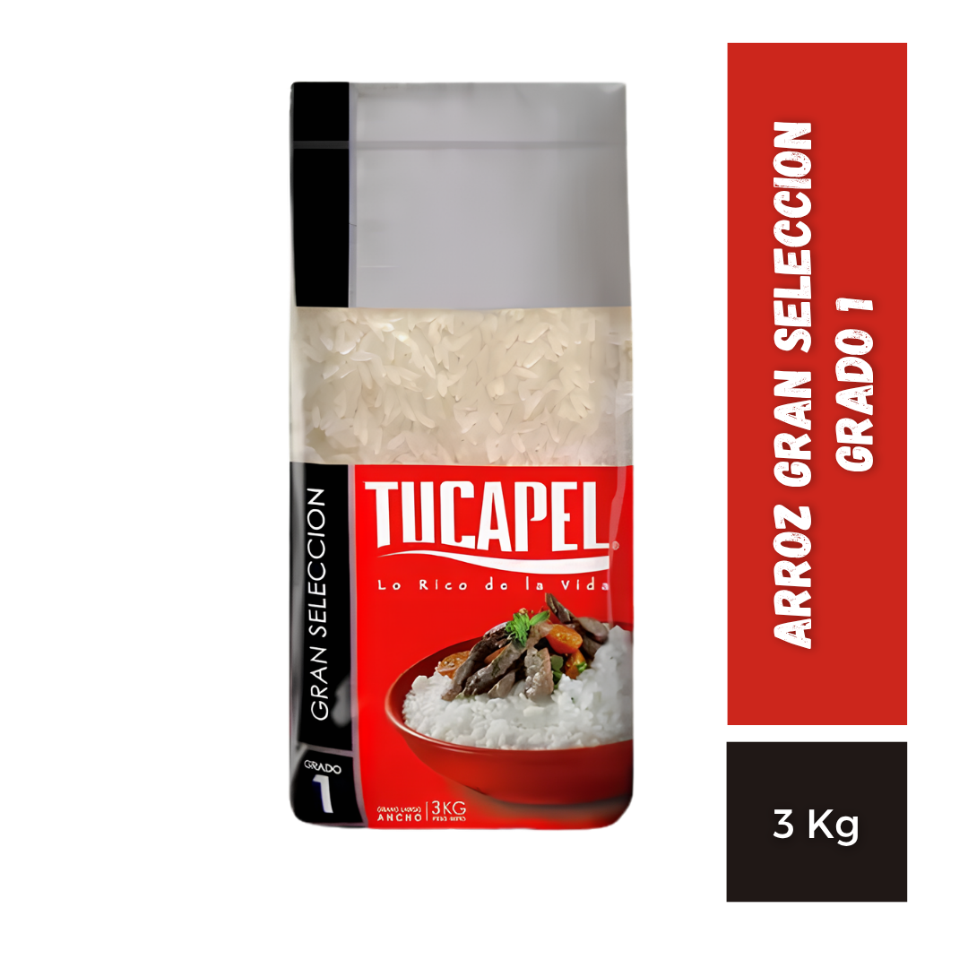 Arroz Gran Seleccion Grado 1 Tucapel, 3Kg
