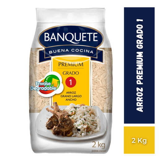 Arroz Premium Grado 1 Banquete, 2Kg
