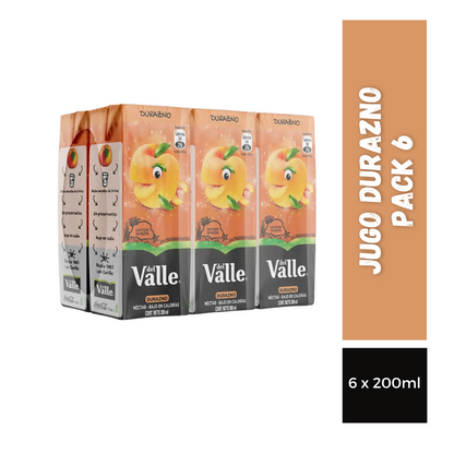 Jugo Durazno Del Valle pack 6