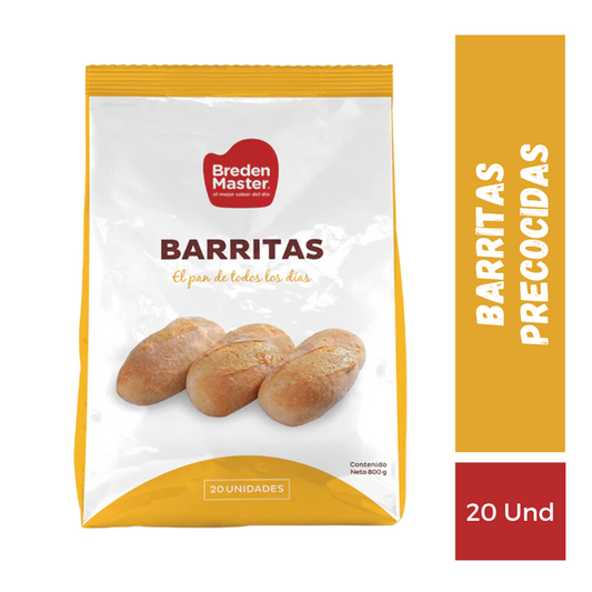 Pan Barrita Precocido Breden Master, 20u