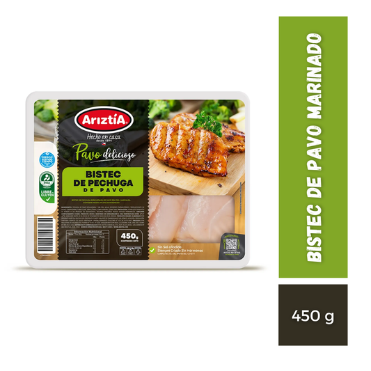 Bistec De Pavo Marinado Ariztia, 450g