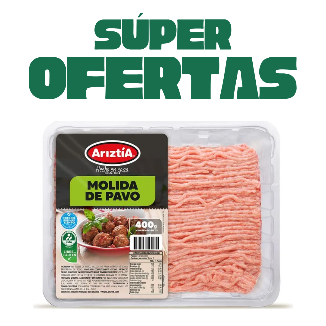 Carne Molida De Pavo Fresca Ariztia, 400g en Super Ofertas