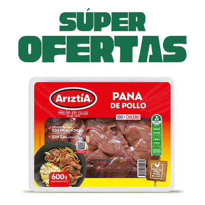Pana De Pollo Ariztia, 600g en Super Ofertas