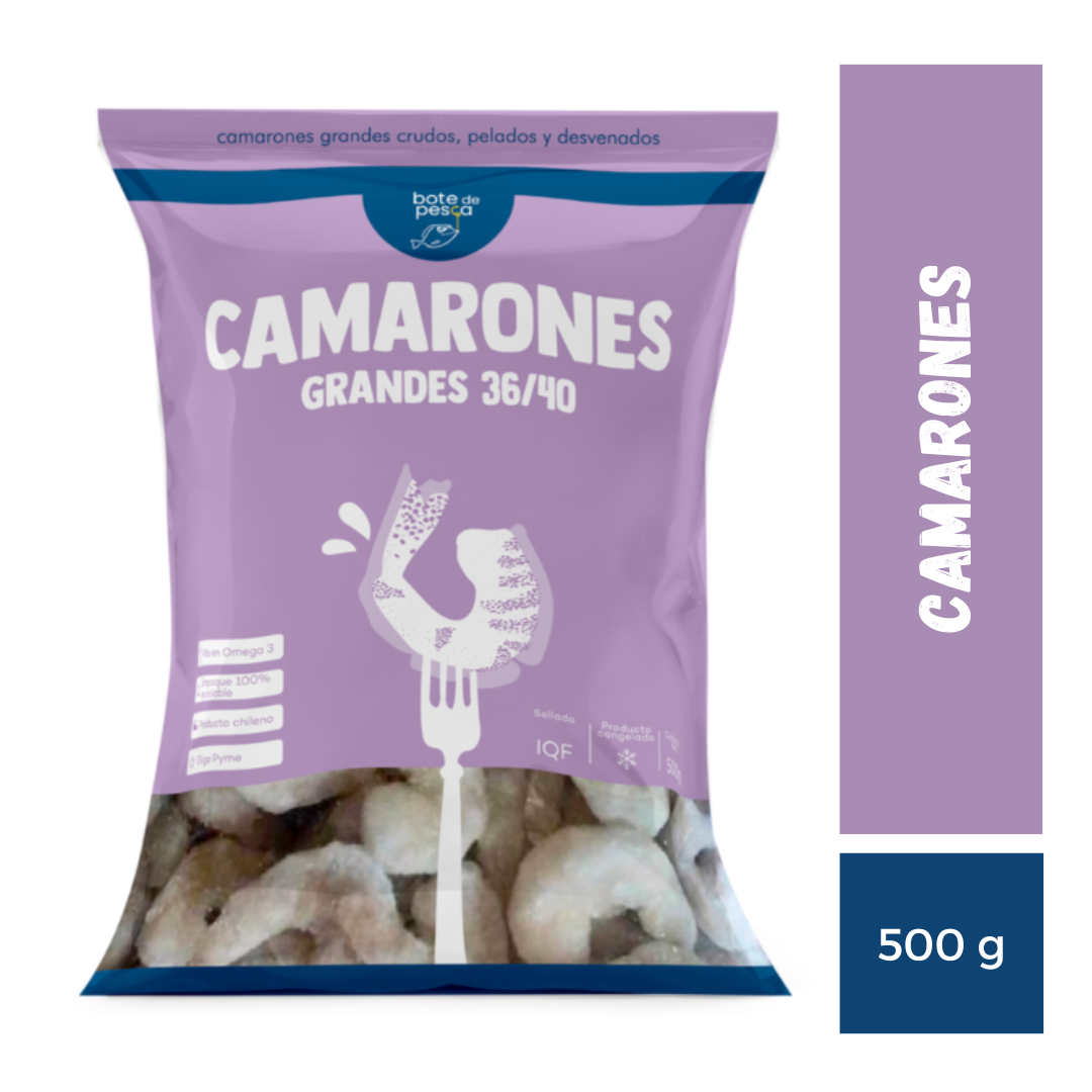 Camaron Grande Pelado Y Crudo Bote De Pesca, 500g